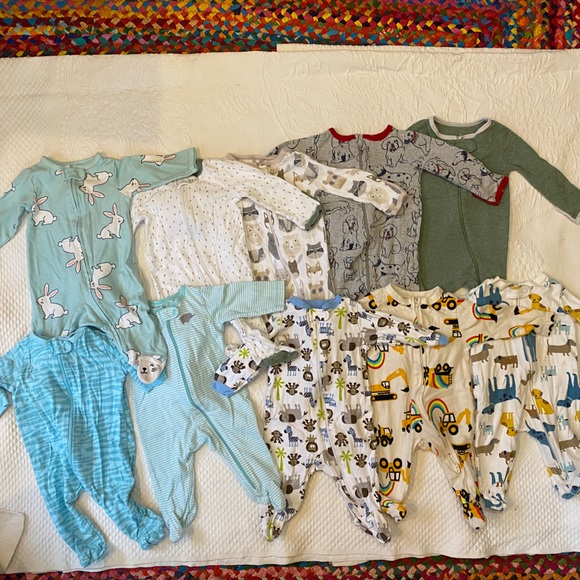 cloud island One Pieces Infant 3 Month Zip Up Sleepers Lot Ten